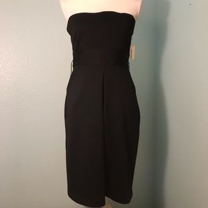 Kensie Strapless Little Black Dress w/ Front Pleat